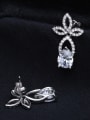 thumb Earring Necklace Shining Zircons White Gold Plated Set 3