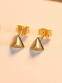 thumb 925 Sterling Silver With Glossy solid trianglec Stud Earrings 0