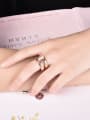 thumb All-match Rose Gold Plated Geometric Zircon Ring Set 1