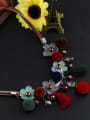 thumb Ethnic style Small Pompon Tassels Artificial Leather Necklace 3