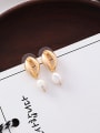 thumb Alloy With Gold Plated Fashion  Imitation Pearl Mouth Earrings 2