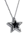 thumb 925 Sterling Silver With Acrylic  Retro Simplistic Pentagram pendant  Necklaces 0