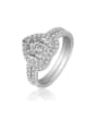 thumb 925 Sterling Silver With Cubic Zirconia Delicate Heart Stacking Rings 0