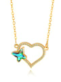 thumb Copper With 18k Gold Plated Fashion Butterfly with heart Necklaces 0