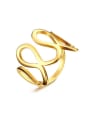 thumb Exquisite Gold Plated Geometric Shaped Titanium Ring 0