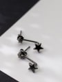 thumb Exquisite Black Gun Plated S925 Silver Star Stud Earrings 0