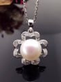 thumb Freshwater Pearl Hollow Flower-shaped Necklace 0