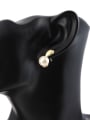 thumb Exquisite 18K Gold Heart Shaped Pearl Drop Earrings 2