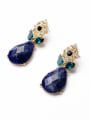 thumb Noble Artificial Stones Water Drop Chandelier earring 2