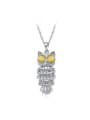 thumb Women Owl Shaped Opal Stone Sweater Necklace 0