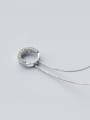 thumb S925 Silver Simple Round Necklace With CZ 1