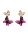 thumb Fashion Butterfly austrian Crystal Alloy Stud Earrings 1