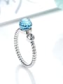 thumb Fashion Blue austrian Crystal 925 Silver Opening Ring 2