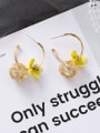 thumb Alloy With  Acrylic Cute Hollow  Round Flower Hoop Earrings 3
