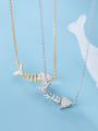 thumb 925 Sterling Silver With Platinum Plated Simplistic Fish Necklaces 0