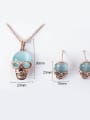 thumb Alloy Rose Gold Plated Trendy style Opal Skull Two Pieces Jewelry Set 3