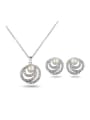 thumb Elegant Multi Circle Artificial Pearl Two Pieces Jewelry Set 0