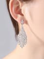 thumb Copper With White Gold Plated Trendy Geometric Chandelier Earrings 1