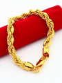 thumb Unisex Exquisite Twist Rope Design 24K Gold Plated Bracelet 2