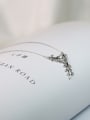 thumb Exquisite Tiny Cubic Zirconias-covered Leaves Pendant 925 Silver Necklace 2