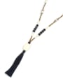 thumb Stones Crystal Fashion Tassel Long Necklace 0