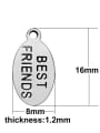 thumb Stainless Steel With Simplistic Oval with best friends words Charms 3