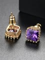 thumb AAA zircons square glistening multi-colored studs earring 3
