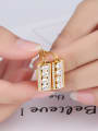 thumb Fashion Gold Plated Cubic Zirconias Rectangular Stud Earrings 2