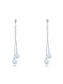 thumb Simple Imitation Pearls Alloy Drop Earrings 0