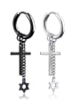 thumb Stainless Steel With Black Gun Plated Fashion Cross Earrings 0