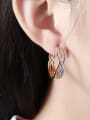 thumb 18K Gold Zircon hoop earring 1
