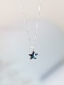 thumb Simple Blue Star Silver Necklace 0