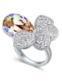thumb Exaggerated Water Drop Cubic austrian Crystals Alloy Ring 3