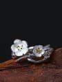 thumb Beautiful Flower Silver Opening Ring 0
