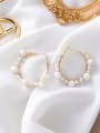 thumb Alloy With Gold Plated Fashion Charm  Imitation Pearl Hoop Earrings 0