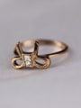 thumb Bow Shaped Zircon Women Ring 0