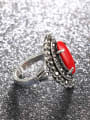 thumb Retro Oval Resin Stone Antique Silver Plated Alloy Ring 2