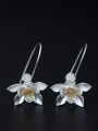 thumb Retro style Lotus Flower 925 Silver Elegant Earrings 0