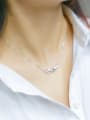 thumb S925 Silver Lovely Little Kissing Fish Clavicle Necklace 2