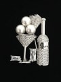 thumb Personalized Wine Glass Imitation Pearls Copper Brooch 2