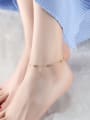 thumb Simple Cubic Rhinestones Gold Plated Anklet 1