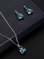 thumb Alloy White Gold Plated Fashion Artificial Stones Two Pieces Jewelry Set 1