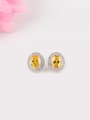 thumb Europe and the United States Dove Egg Shaped Zircon Gorgeous And Fashion stud Earring 0