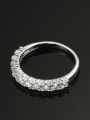 thumb Simple Elegant Platinum Plated Ring with Zircons 2