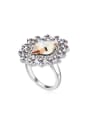 thumb Exaggerated Geometrical austrian Crystals Alloy Ring 0