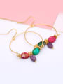 thumb Women Creative Round Shaped Colorful Gemstone Earrings 1