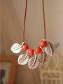 thumb Wooden Beads leaf Shaped Necklace 2