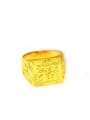 thumb Copper Alloy 24K Gold Plated Vintage Letter Men Signet Ring 0