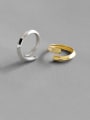 thumb 925 Sterling Silver With Gold Plated Simplistic Irregular Free Size  Rings 4