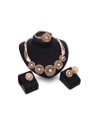 thumb Alloy Imitation-gold Plated Hyperbole style Hollow Flowers Four Pieces Jewelry Set 0